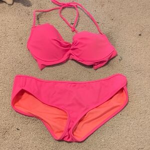 Pink and Orange Bikini Set